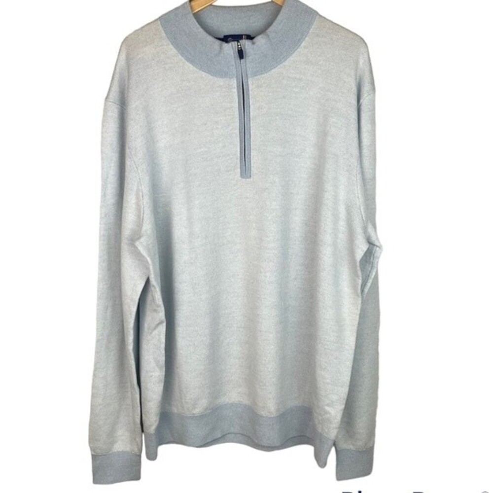 Men's Light Blue Quarter-Zip Crewneck Sweater